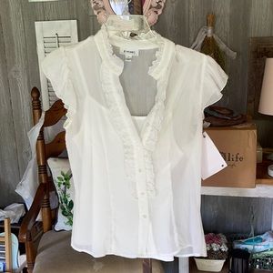 Cute cream colored sheer top with under tank